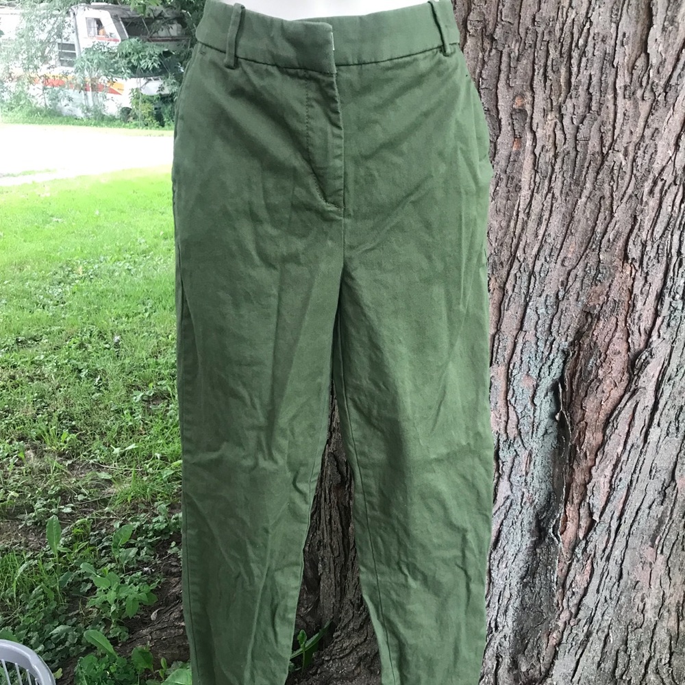 J Crew Mercantile army green slacks 8